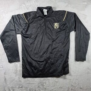 NHL Vegas Golden Knights Pullover Mens Large Black Quarter Zip Hockey Gym Shirt